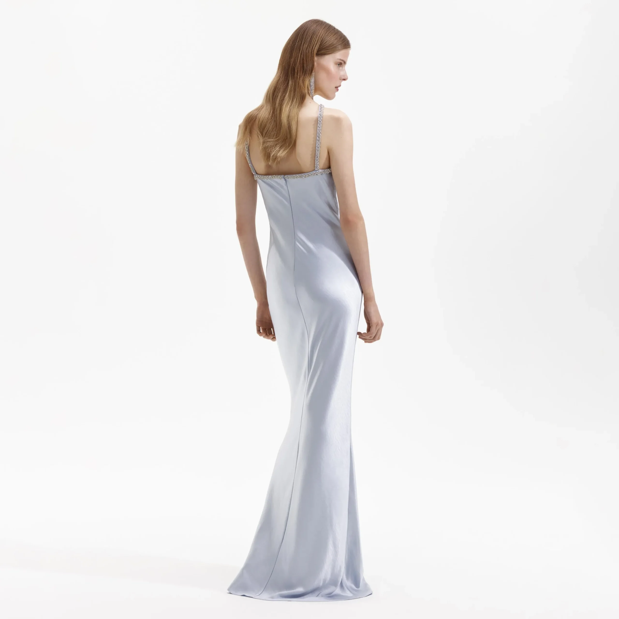 Satin Diamante Maxi Dress^self-portrait Shop
