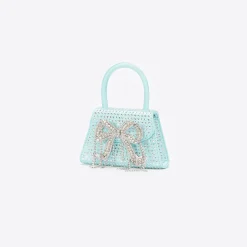 Satin Heart Rhinestone Micro Bow Bag^self-portrait Cheap