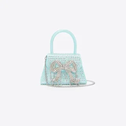 Satin Heart Rhinestone Micro Bow Bag^self-portrait Cheap