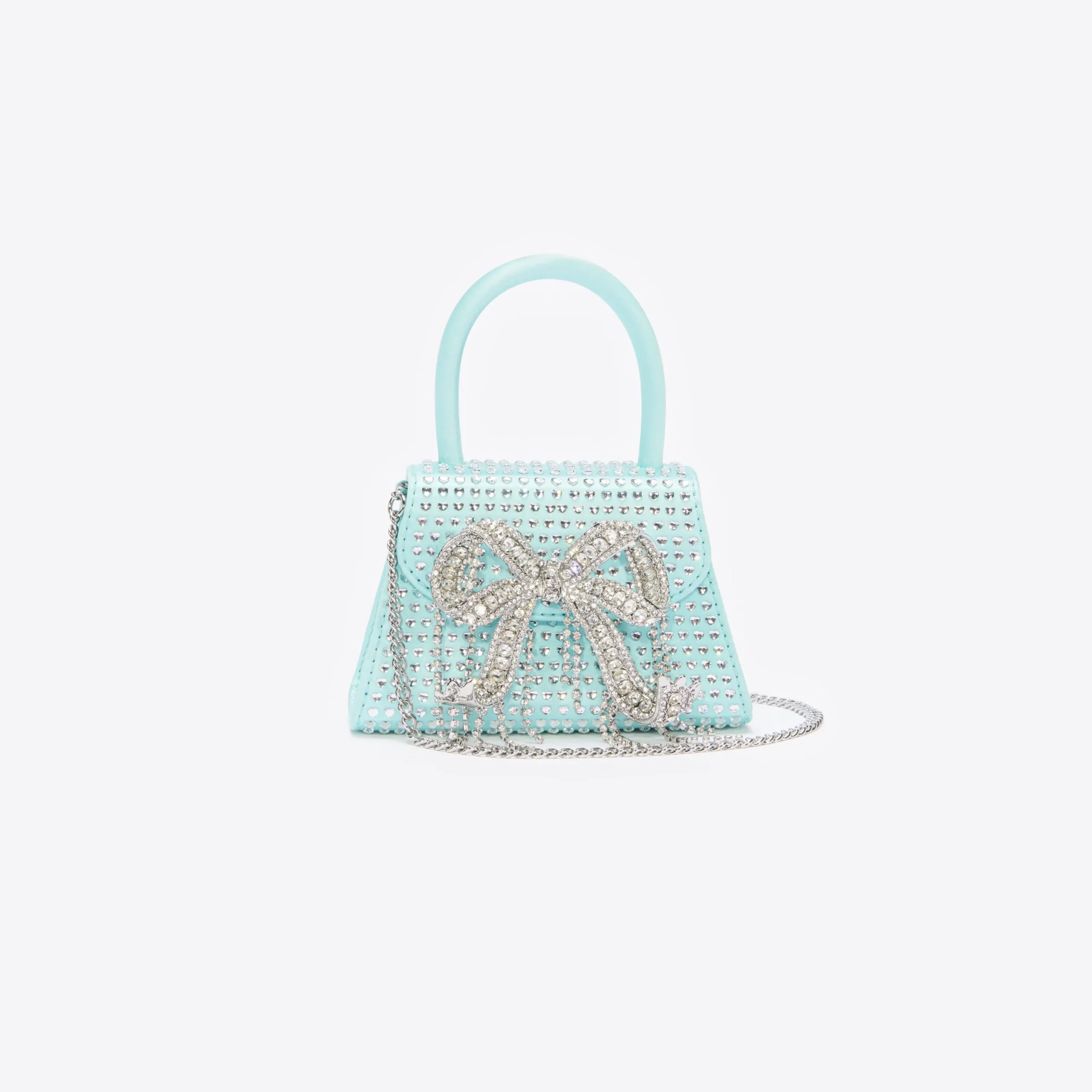 Satin Heart Rhinestone Micro Bow Bag^self-portrait Cheap