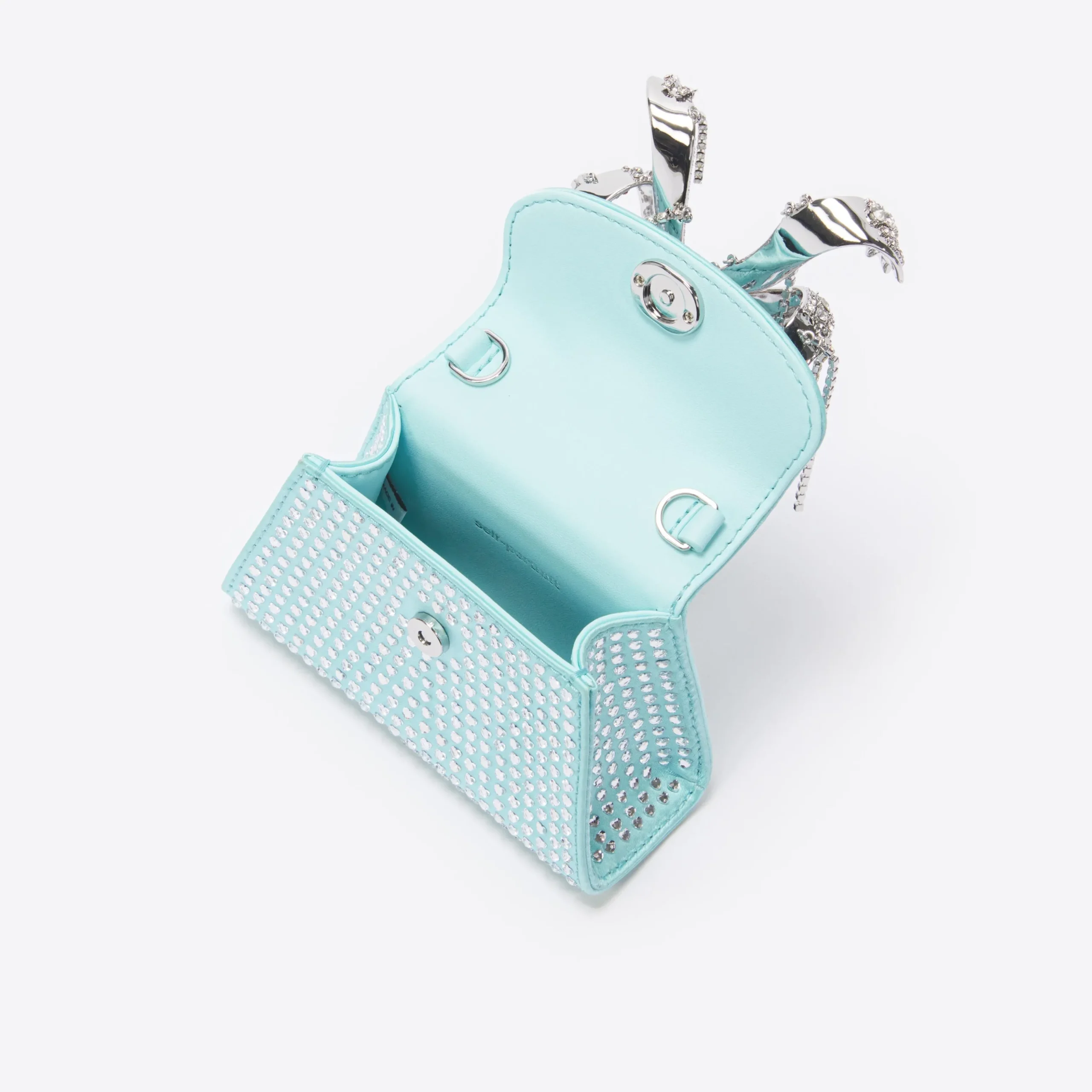 Satin Heart Rhinestone Micro Bow Bag^self-portrait Cheap