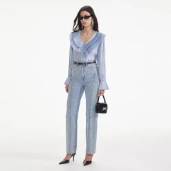 Satin Organza Blouse^self-portrait Store