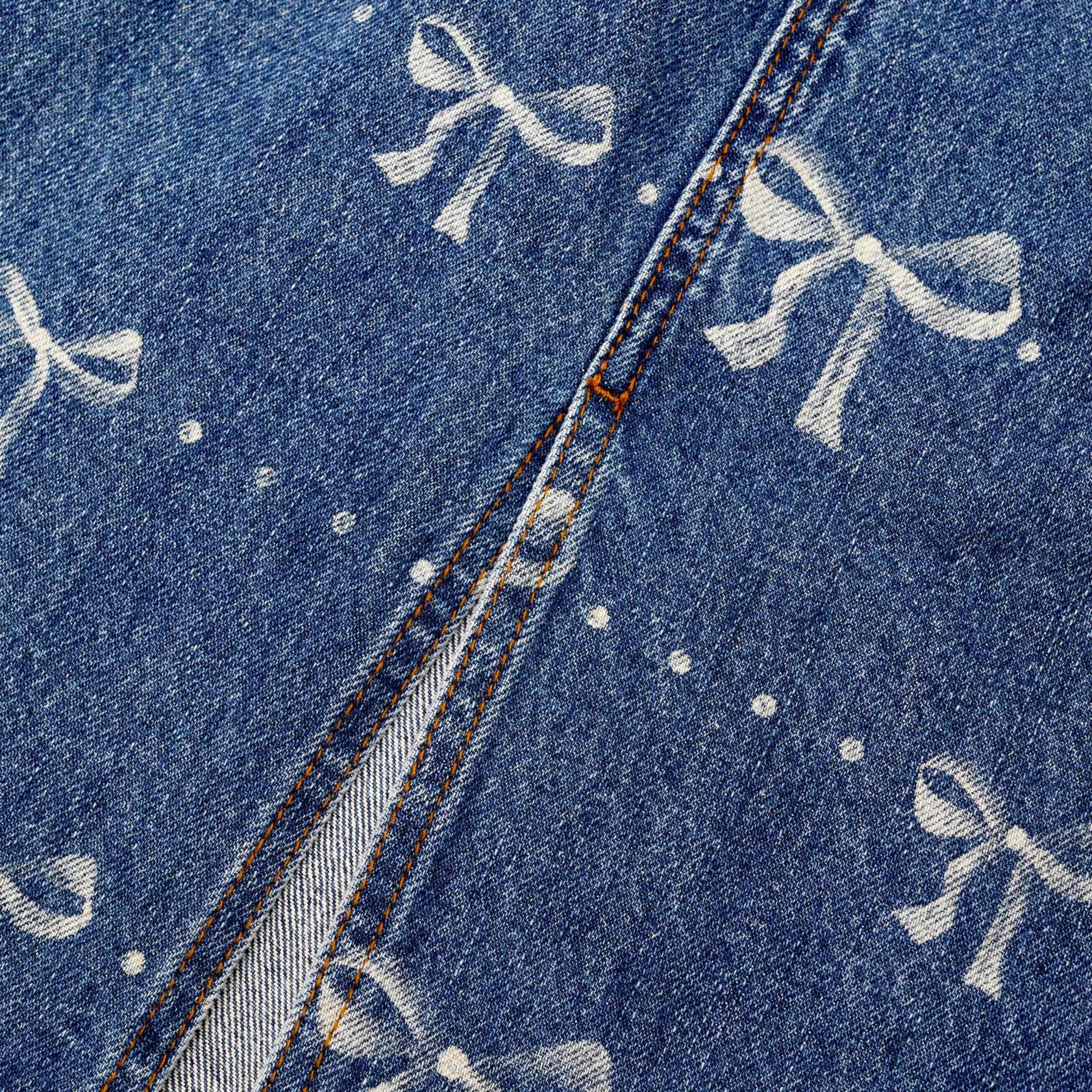Print Denim Midi Skirt^self-portrait New