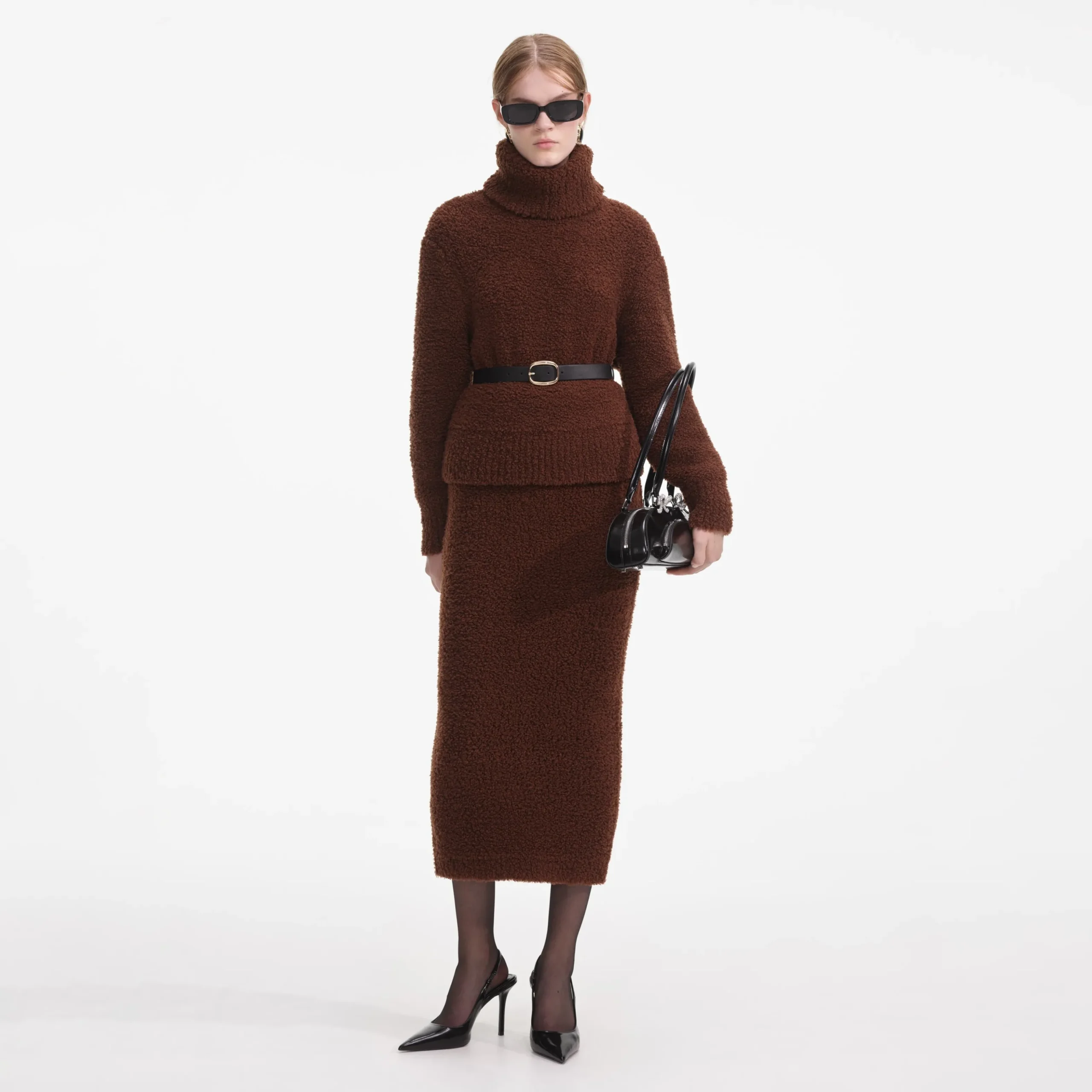Fluffy Knit Midi Skirt^self-portrait New