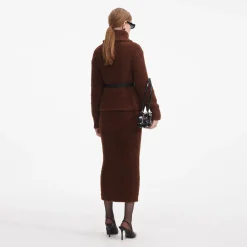 Fluffy Knit Midi Skirt^self-portrait New