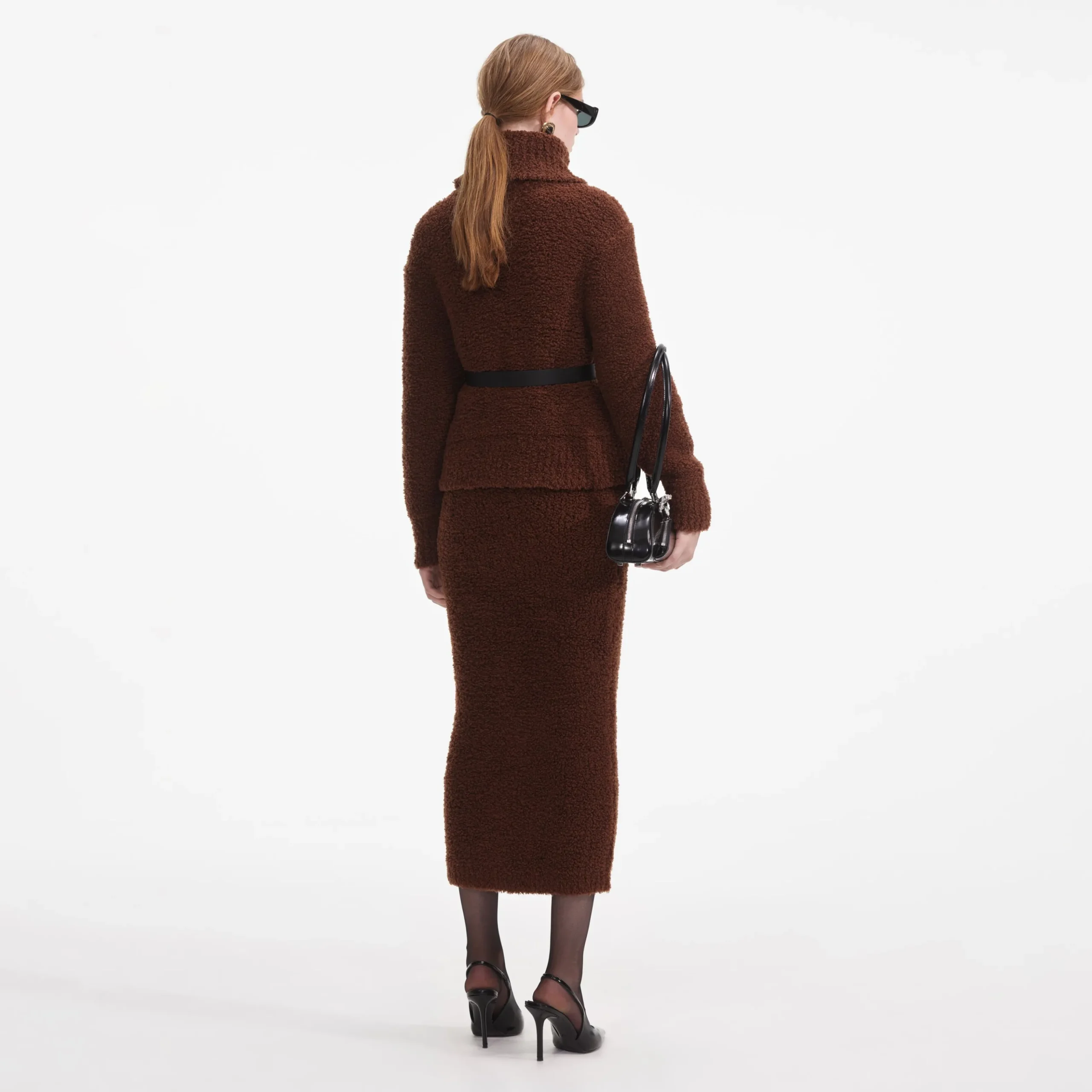 Fluffy Knit Midi Skirt^self-portrait New