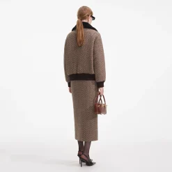 Herringbone Midi Skirt^self-portrait Cheap