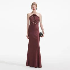 Satin Maxi Dress^self-portrait Outlet