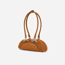 Suede Curved Shoulder Bag^self-portrait Shop