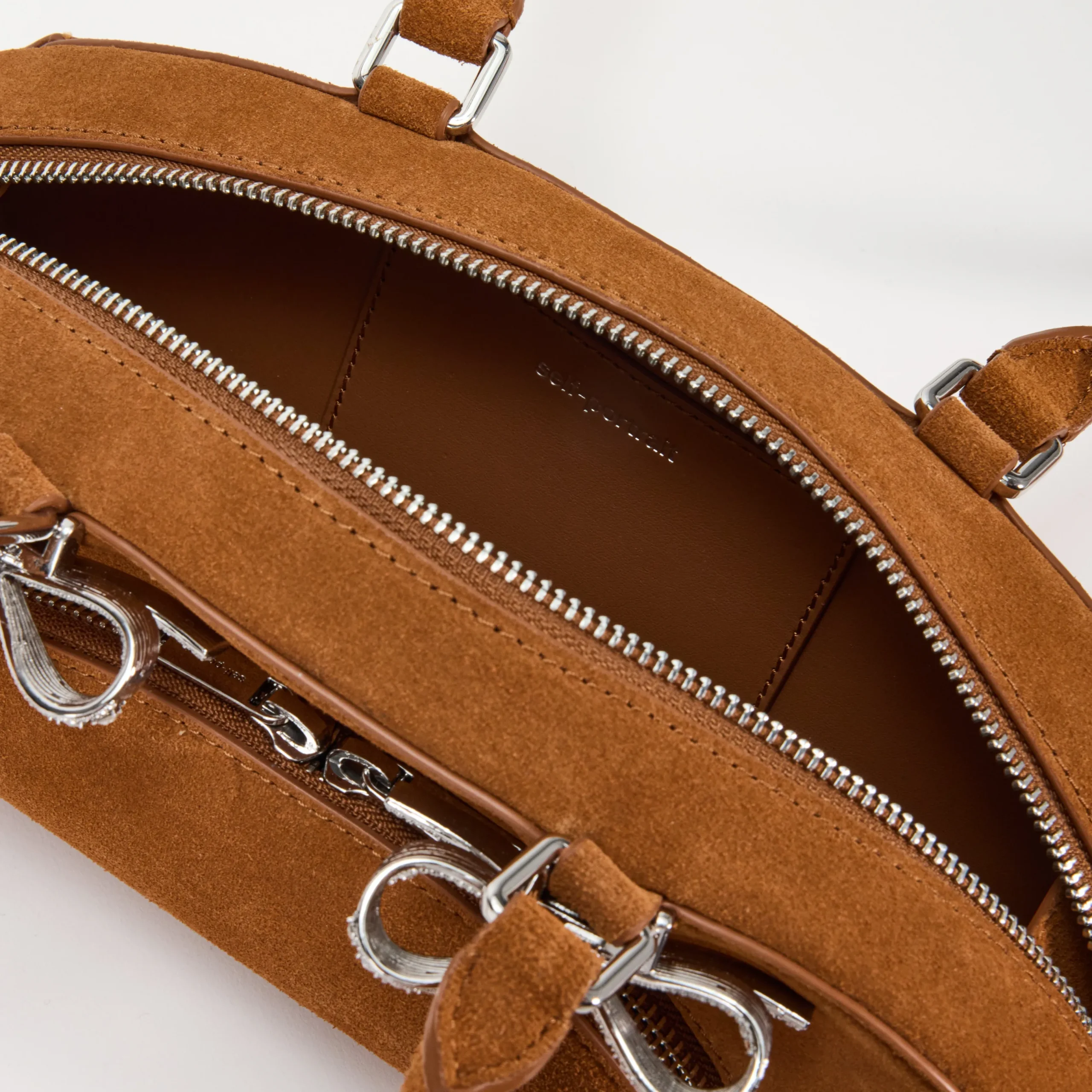 Suede Curved Shoulder Bag^self-portrait Shop