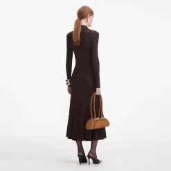 Viscose Rib Knit Midi Dress^self-portrait Discount