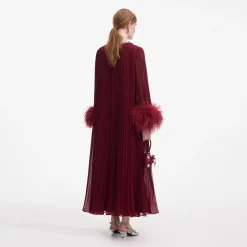 Chiffon Feather Midi Dress^self-portrait Discount