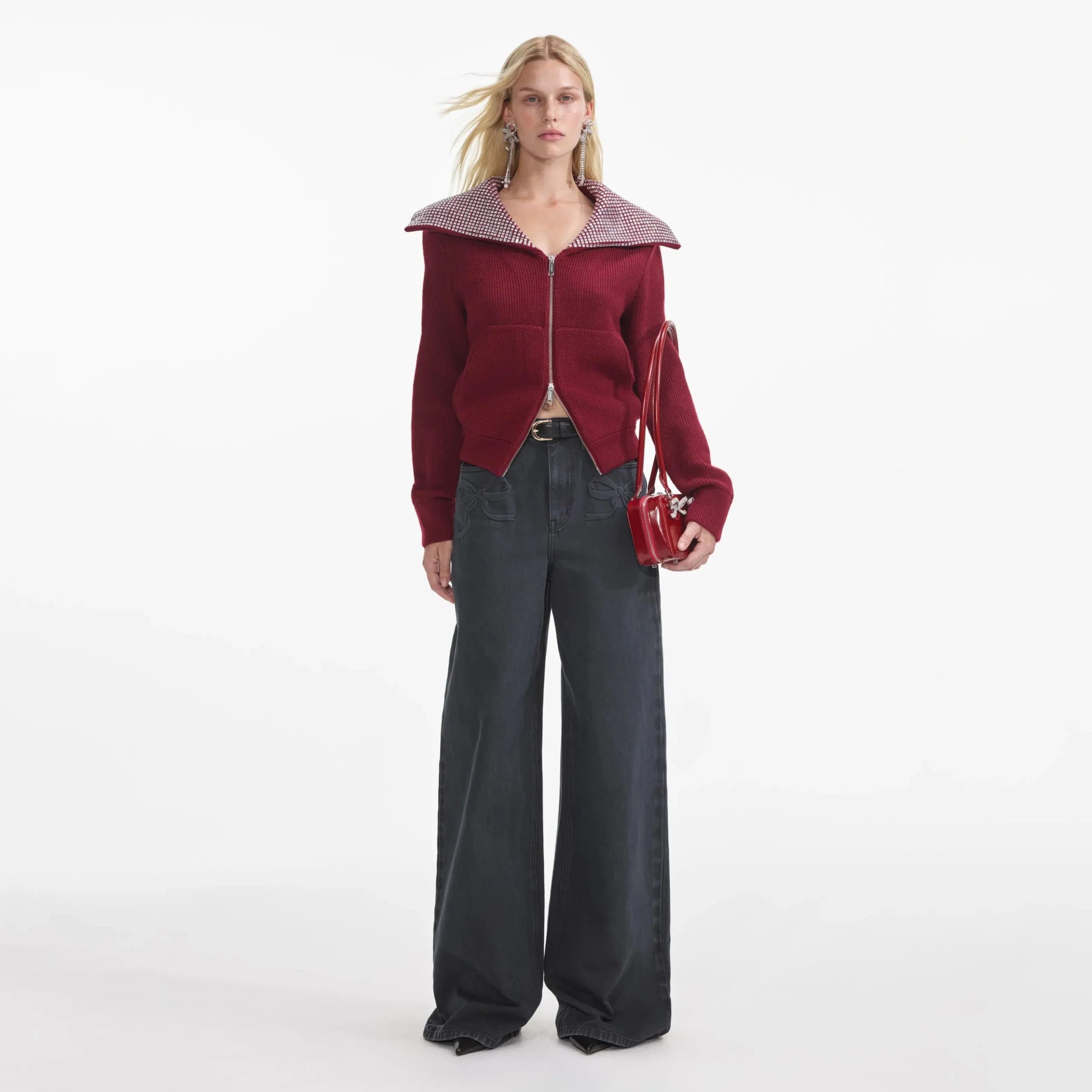 Diamante Collar Knit Jacket^self-portrait Outlet