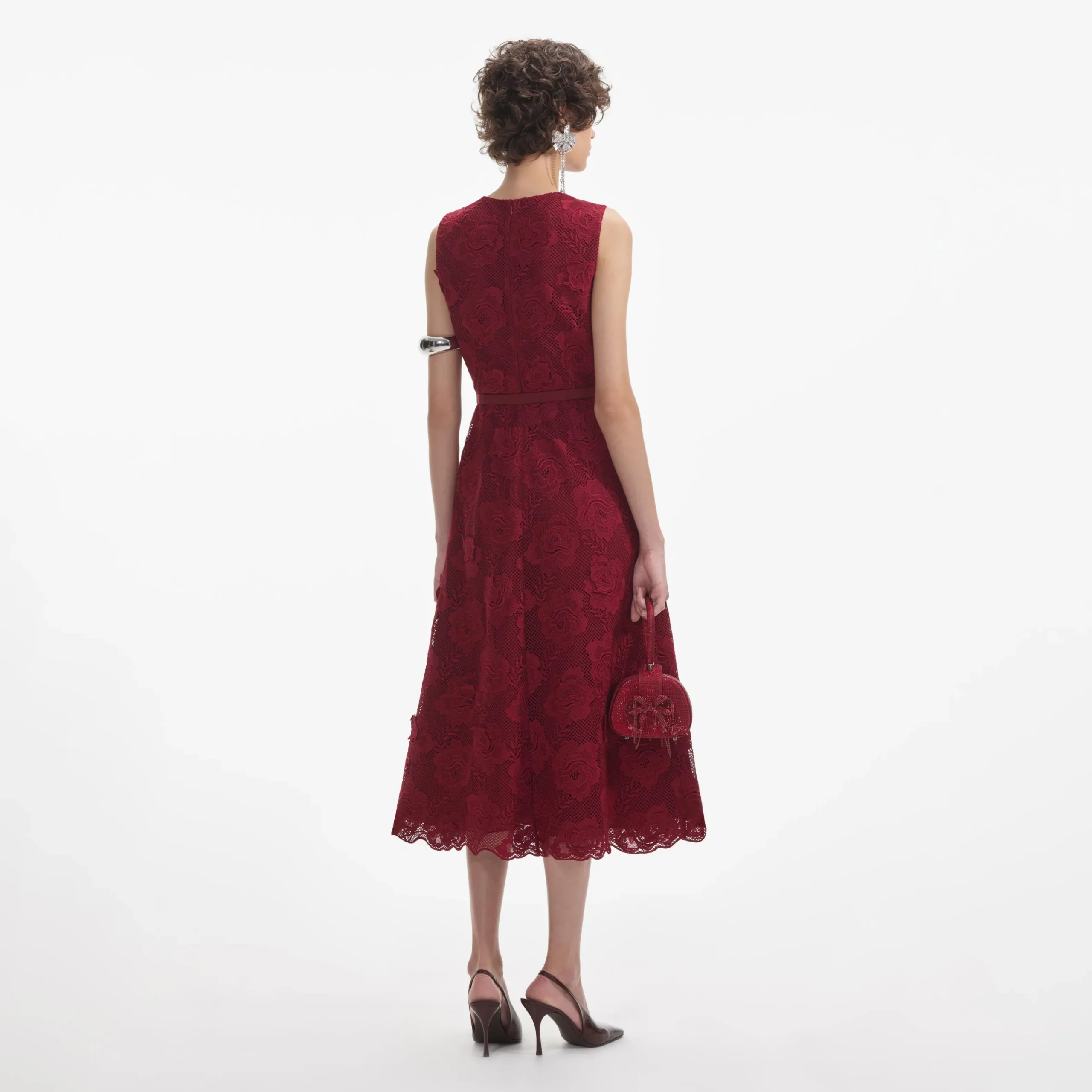 Lace Buttoned Midi Dress^self-portrait Fashion