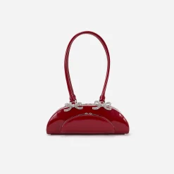 Leather Curved Shoulder Bag^self-portrait Fashion