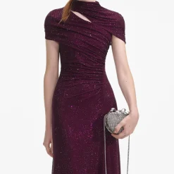 Rhinestone Mesh Cut Out Midi Dress^self-portrait Best
