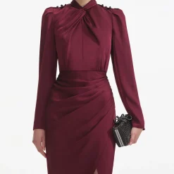 Satin Midi Dress^self-portrait Store