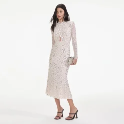 Rhinestone Mesh Midi Dress^self-portrait Discount