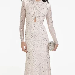 Rhinestone Mesh Midi Dress^self-portrait Discount