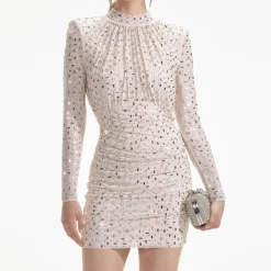 Rhinestone Mesh Mini Dress^self-portrait Shop
