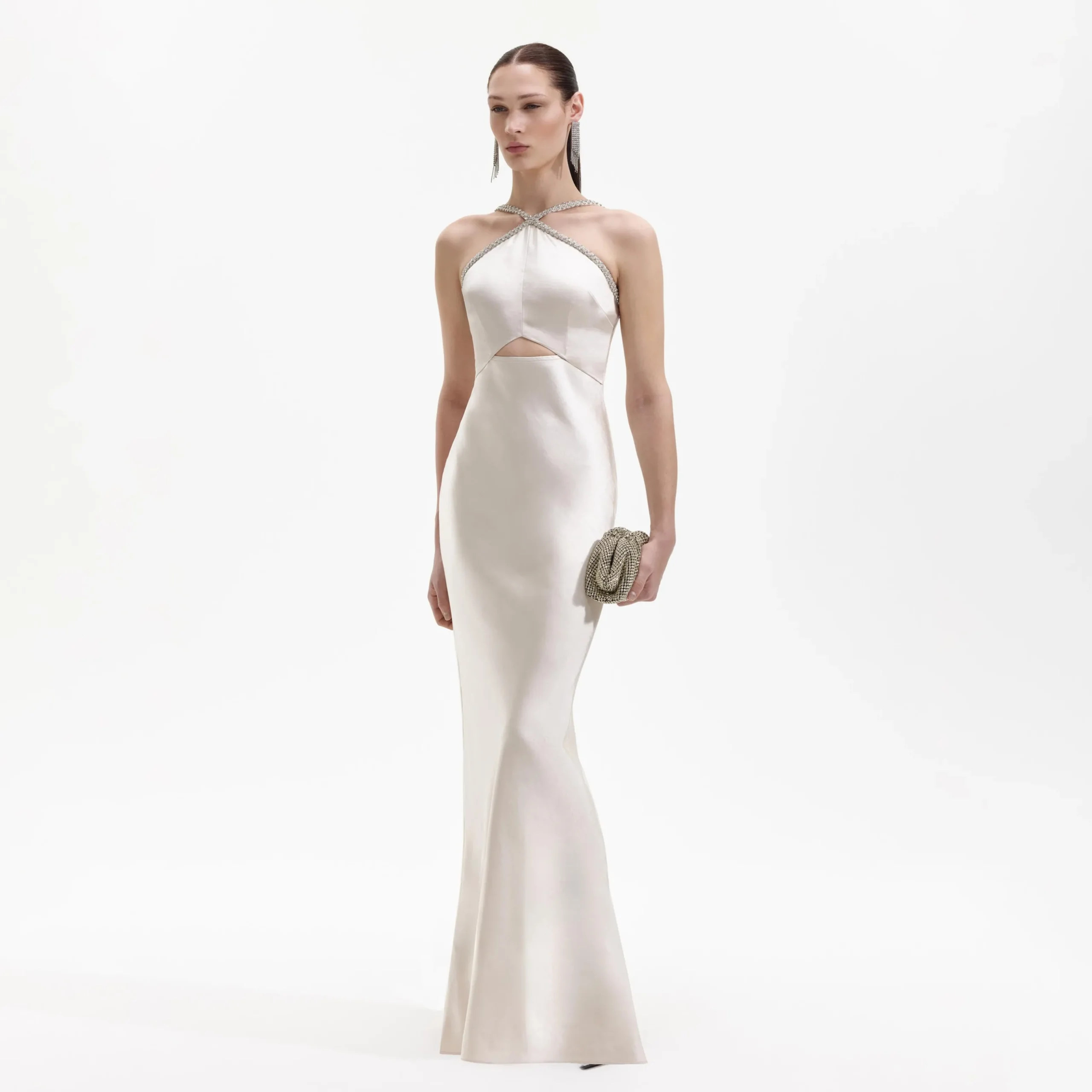 Satin Diamante Maxi Dress^self-portrait Outlet