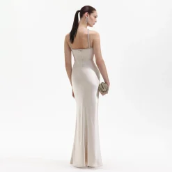 Satin Diamante Maxi Dress^self-portrait Outlet
