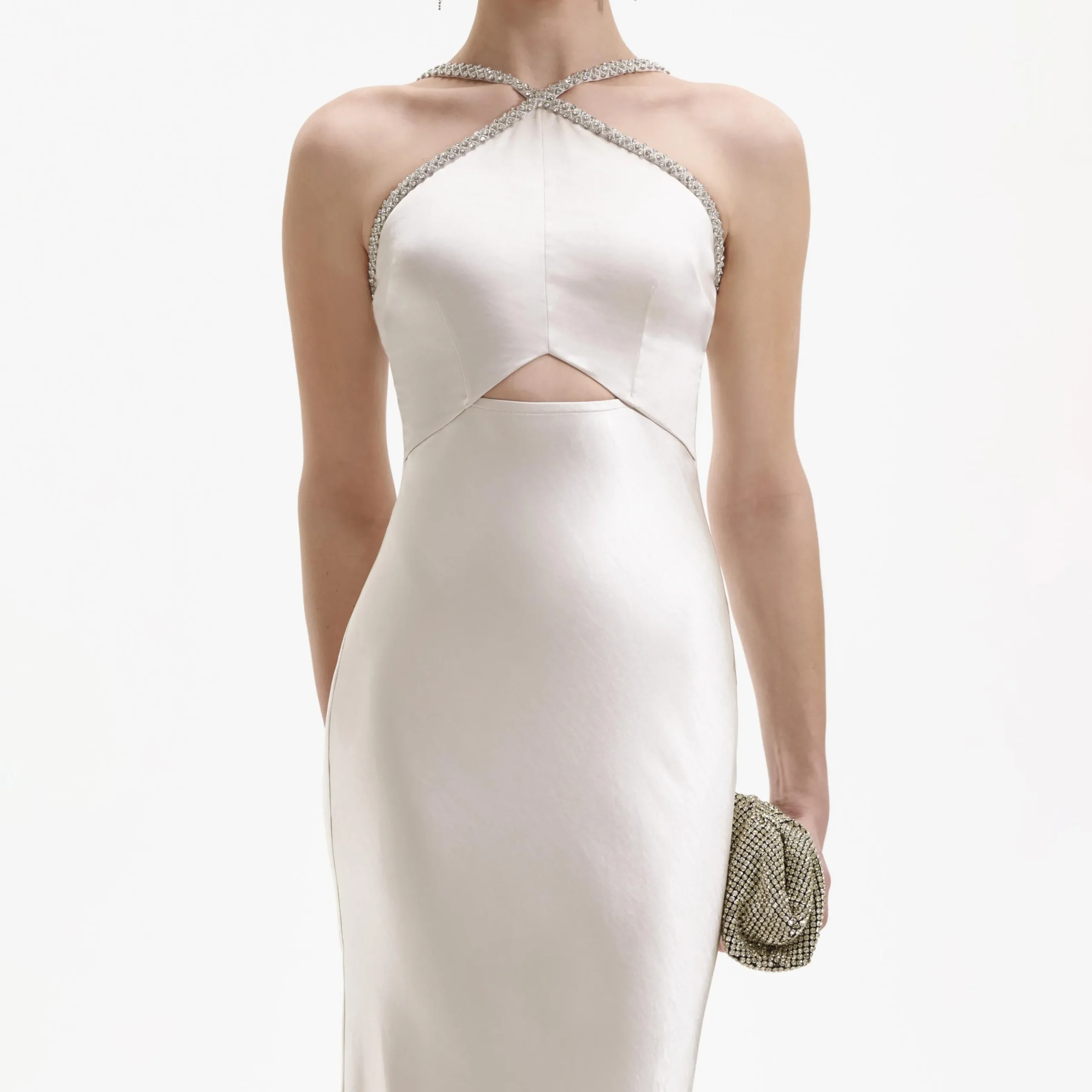 Satin Diamante Maxi Dress^self-portrait Outlet