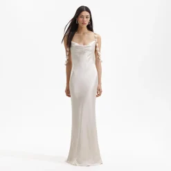 Satin Flower Maxi Dress^self-portrait Discount