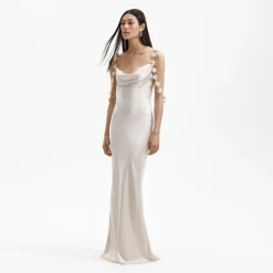 Satin Flower Maxi Dress^self-portrait Discount