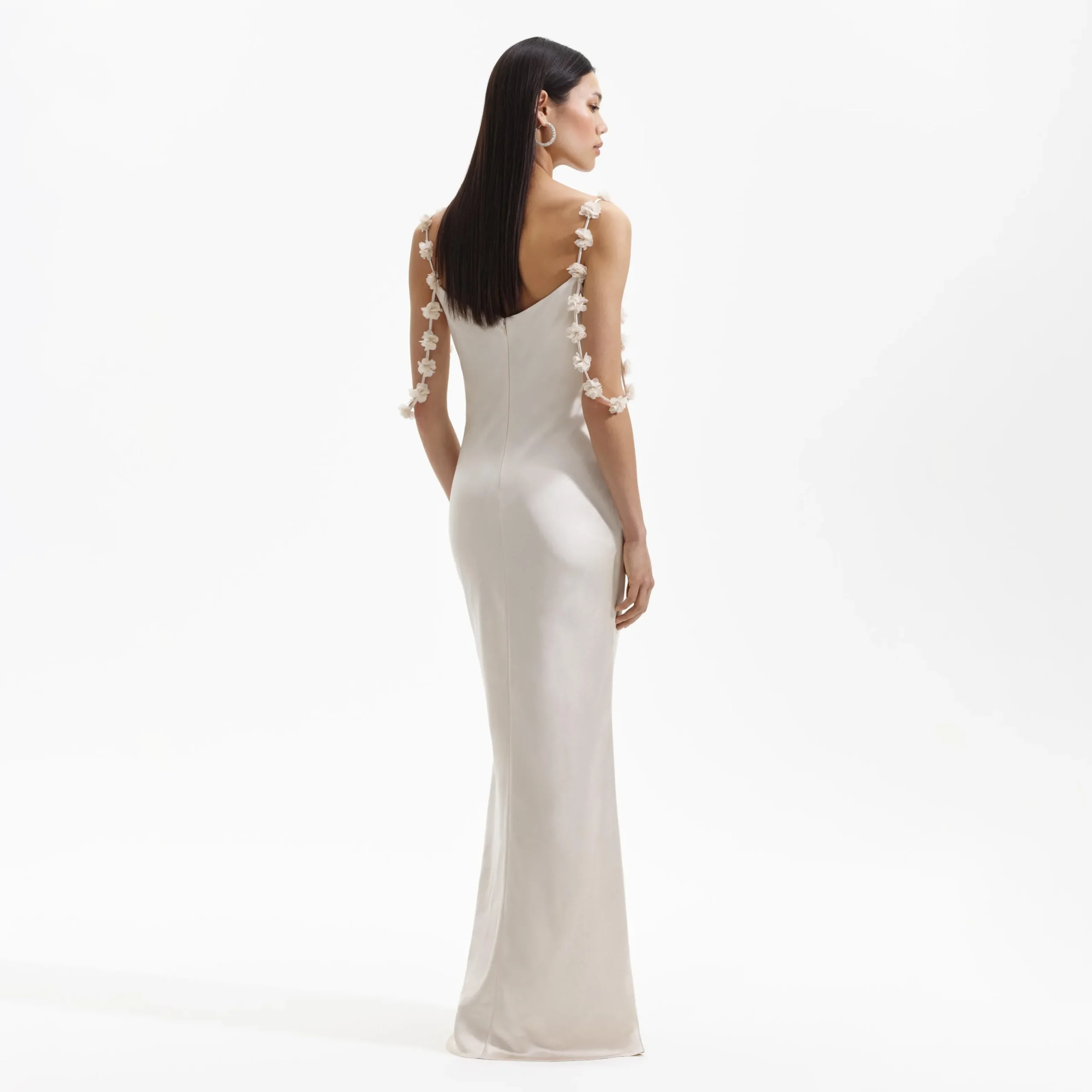 Satin Flower Maxi Dress^self-portrait Discount
