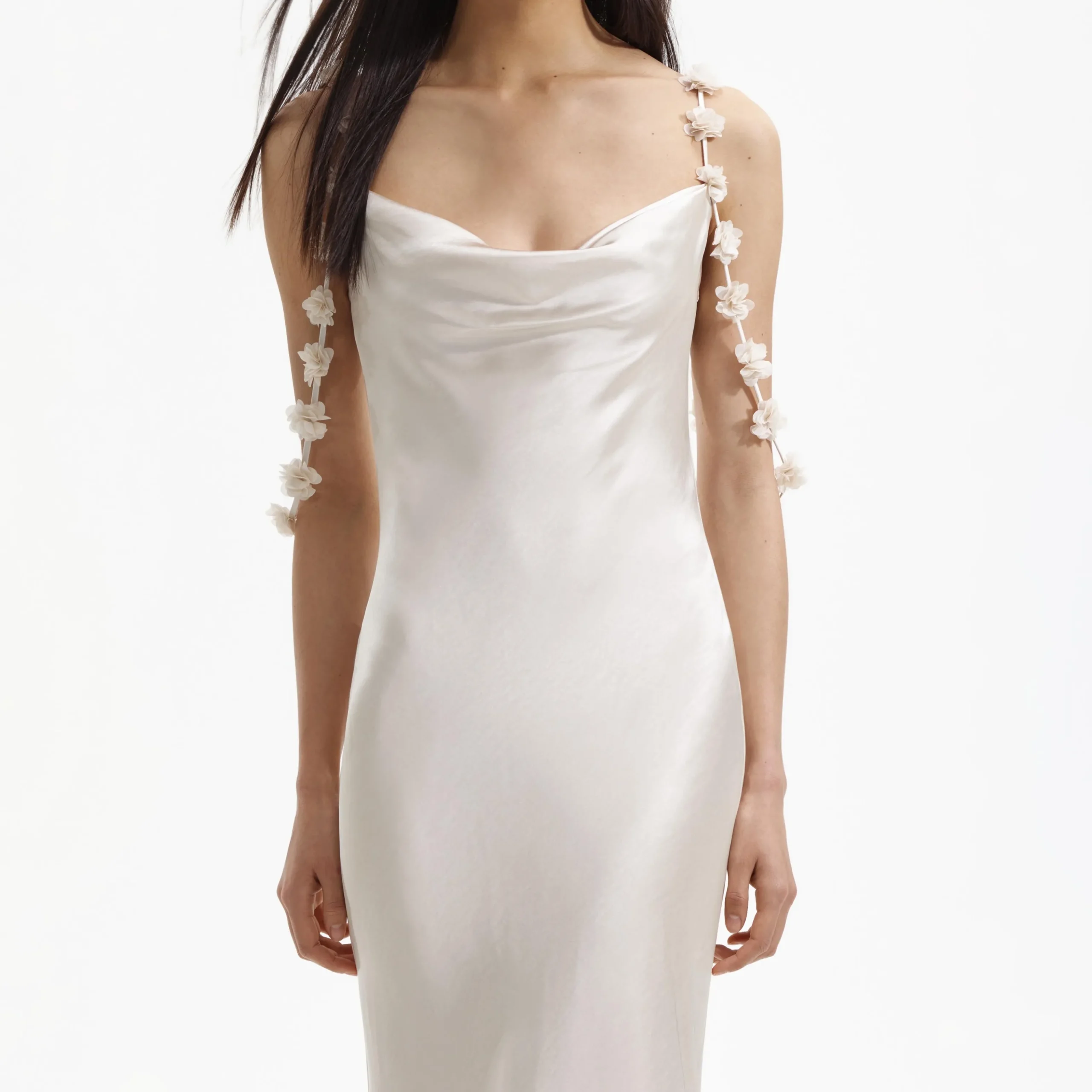 Satin Flower Maxi Dress^self-portrait Discount