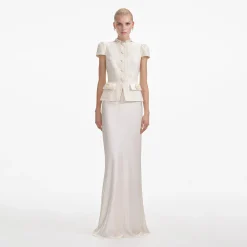 Boucle Bow Detail Maxi Dress^self-portrait Online