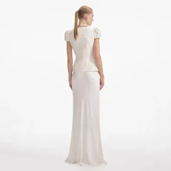 Boucle Bow Detail Maxi Dress^self-portrait Online