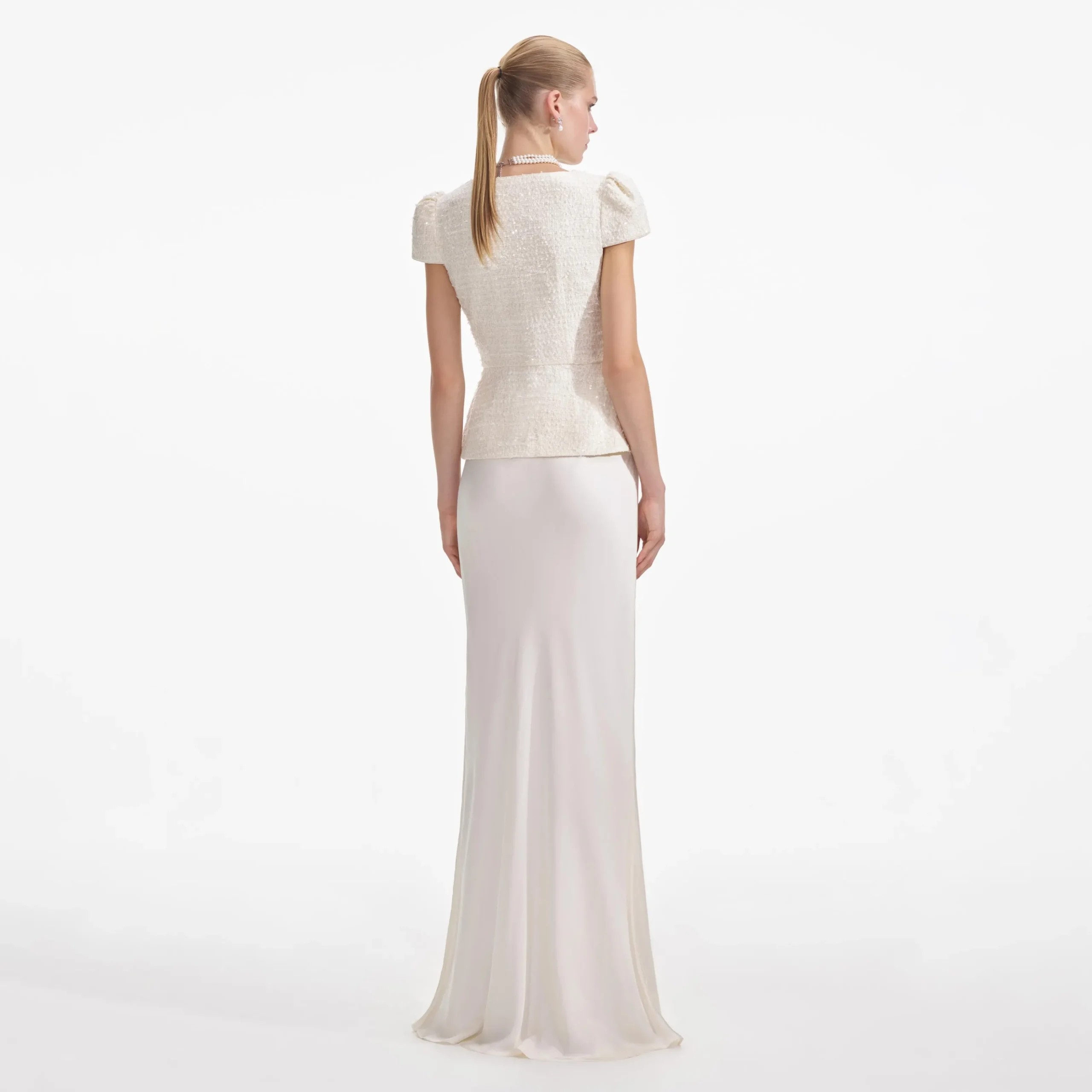 Boucle Bow Detail Maxi Dress^self-portrait Online