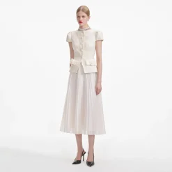 Boucle Bow Detail Midi Dress^self-portrait Shop