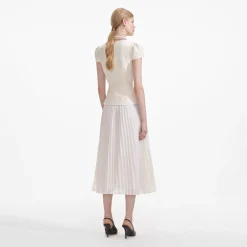 Boucle Bow Detail Midi Dress^self-portrait Shop