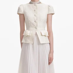 Boucle Bow Detail Midi Dress^self-portrait Shop