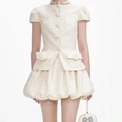 Boucle Bow Detail Mini Dress^self-portrait Sale