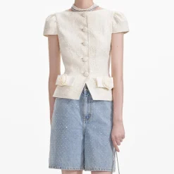 Boucle Bow Detail Top^self-portrait Store