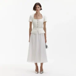 Boucle Chiffon Midi Dress^self-portrait Hot