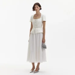 Boucle Chiffon Midi Dress^self-portrait Hot