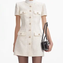 Boucle Collared Mini Dress^self-portrait Outlet