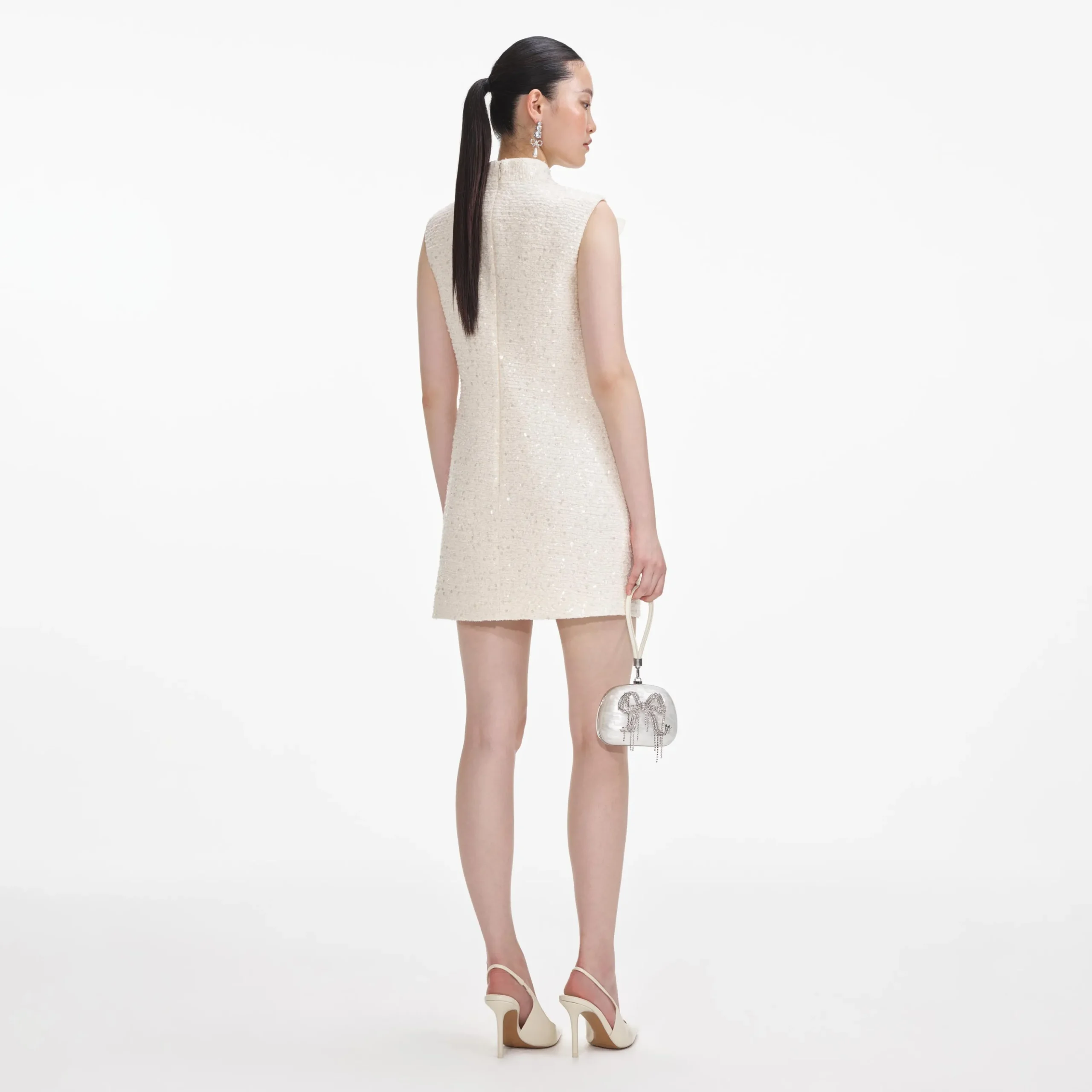 Boucle Flower Motif Mini Dress^self-portrait Fashion