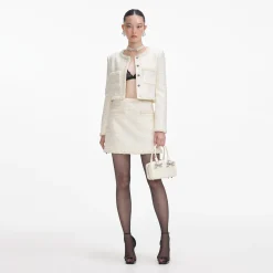 Boucle Pearl Trim Mini Skirt^self-portrait Clearance