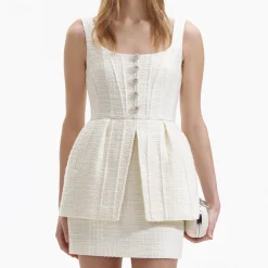 Boucle Peplum Mini Dress^self-portrait Sale