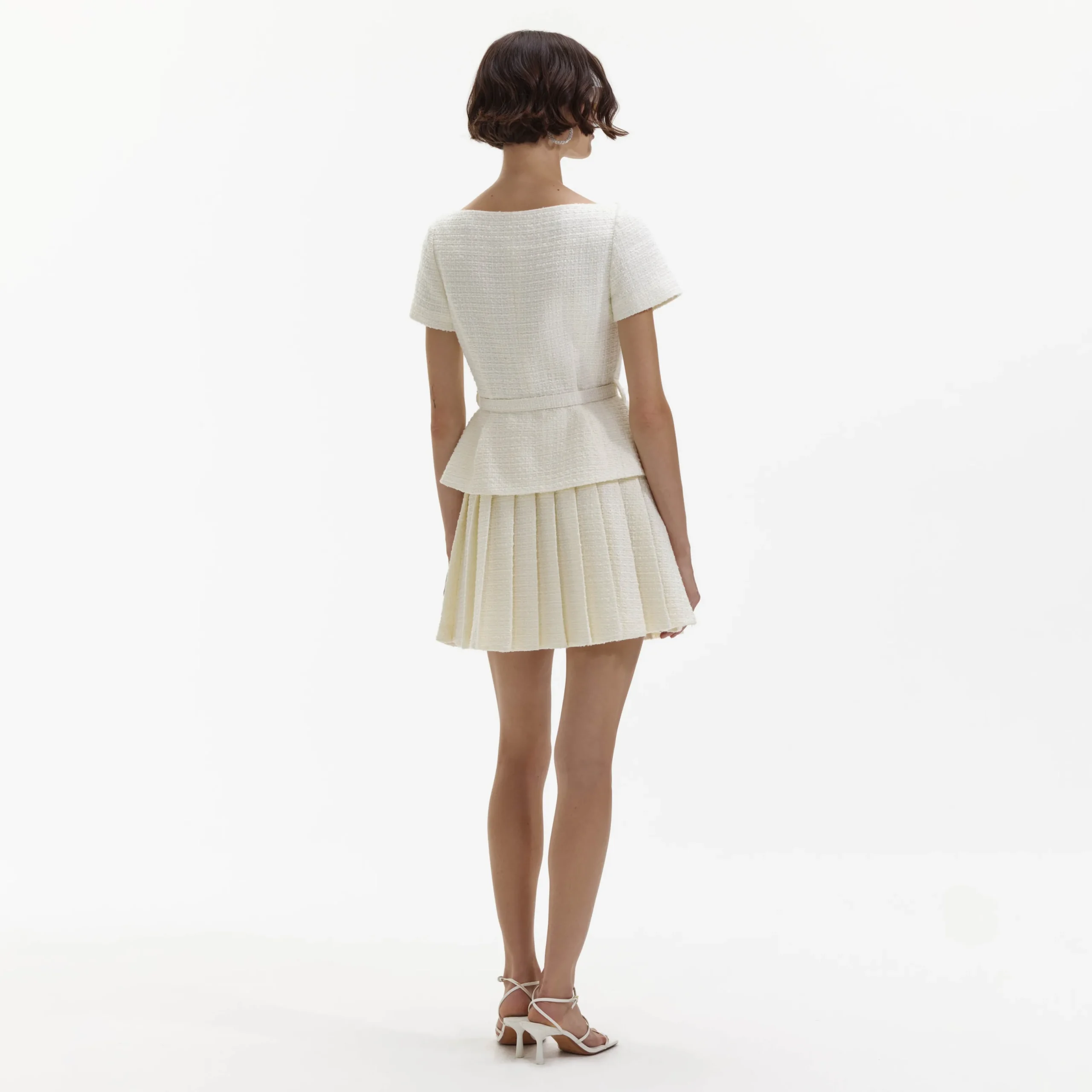 Boucle Pleated Mini Dress^self-portrait Fashion