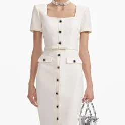 Crepe Button Midi Dress^self-portrait Hot