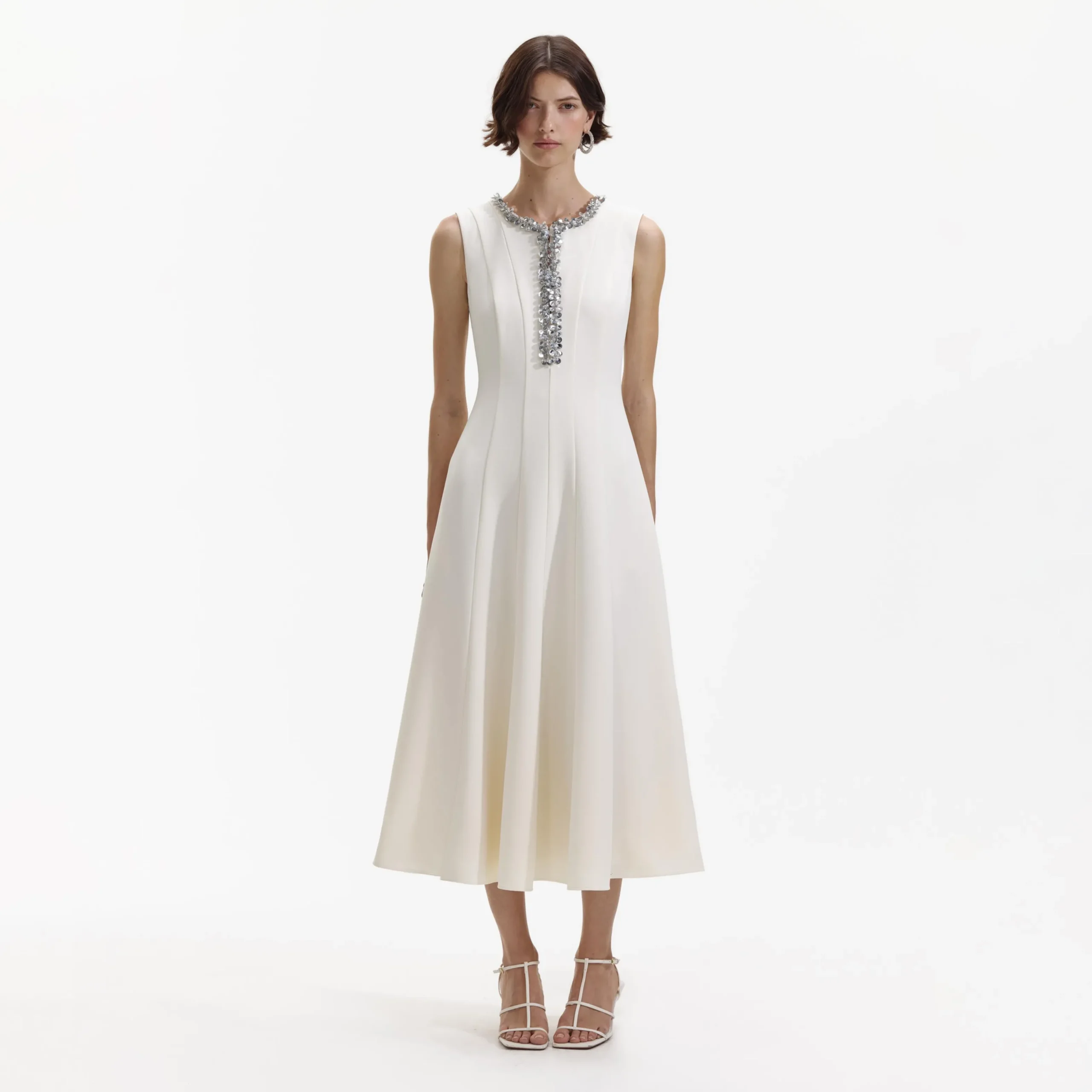 Crepe Embellished Midi Dress^self-portrait Best Sale