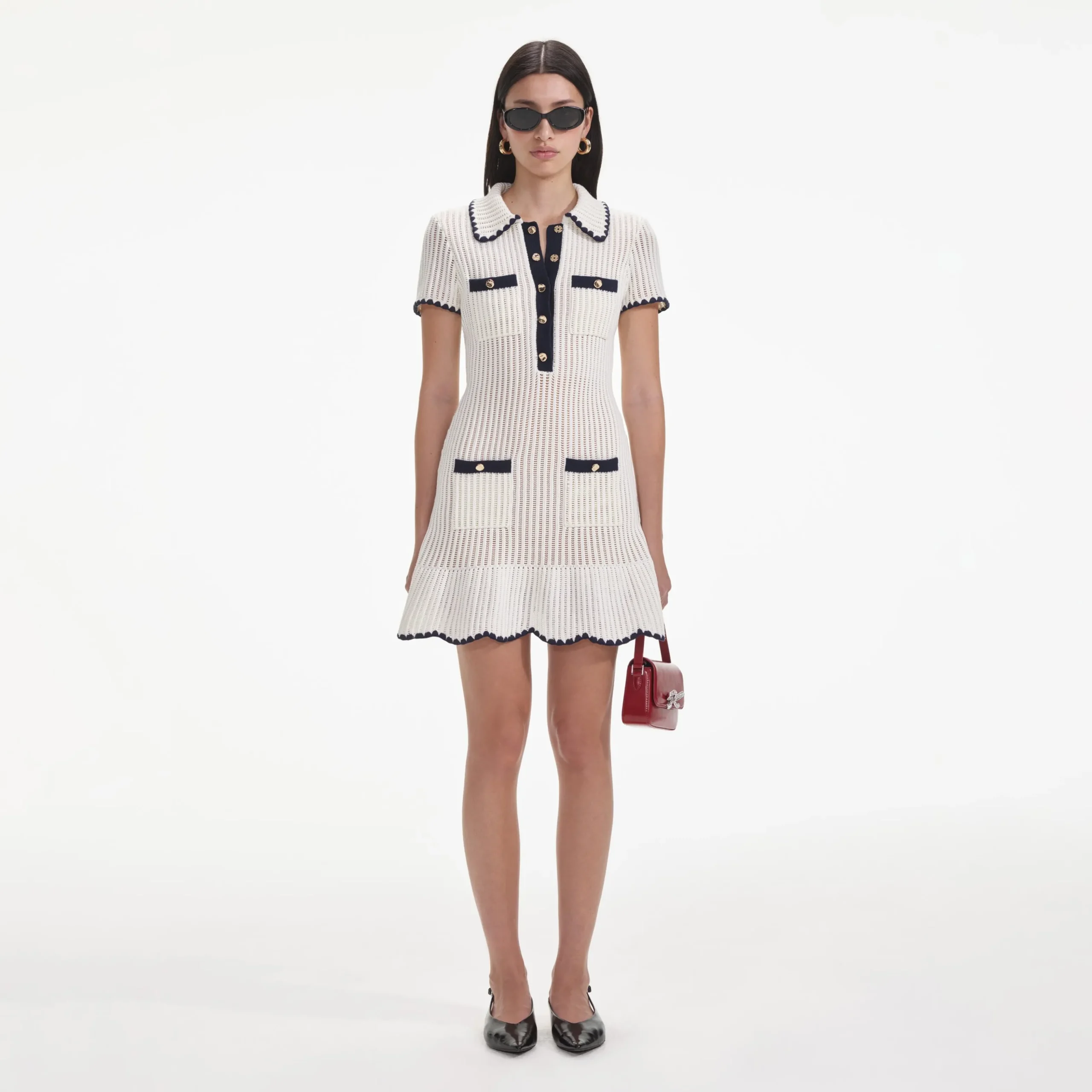 Crochet Collared Mini Dress^self-portrait Online