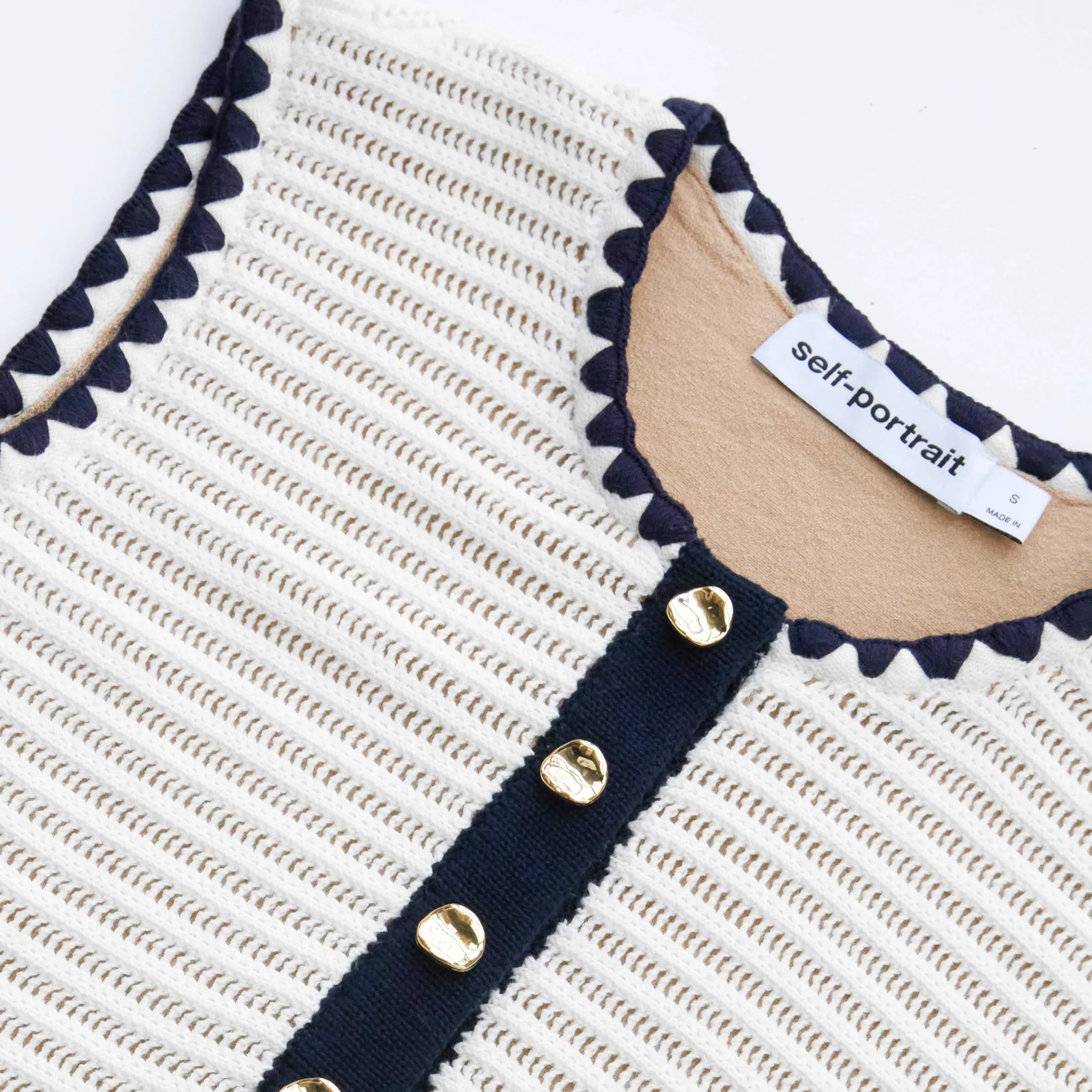Crochet Contrast Trim Mini Dress^self-portrait Cheap